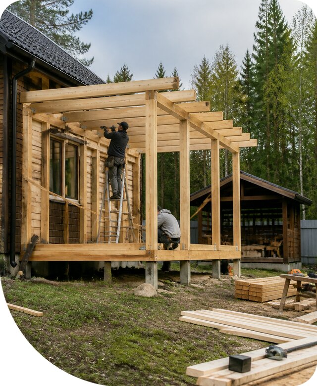 Строительство пристроек и построек на участке в Туле